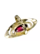 Rubinrot 14 Karat Gelbgold Ring Vintage Schmuck vrc189y